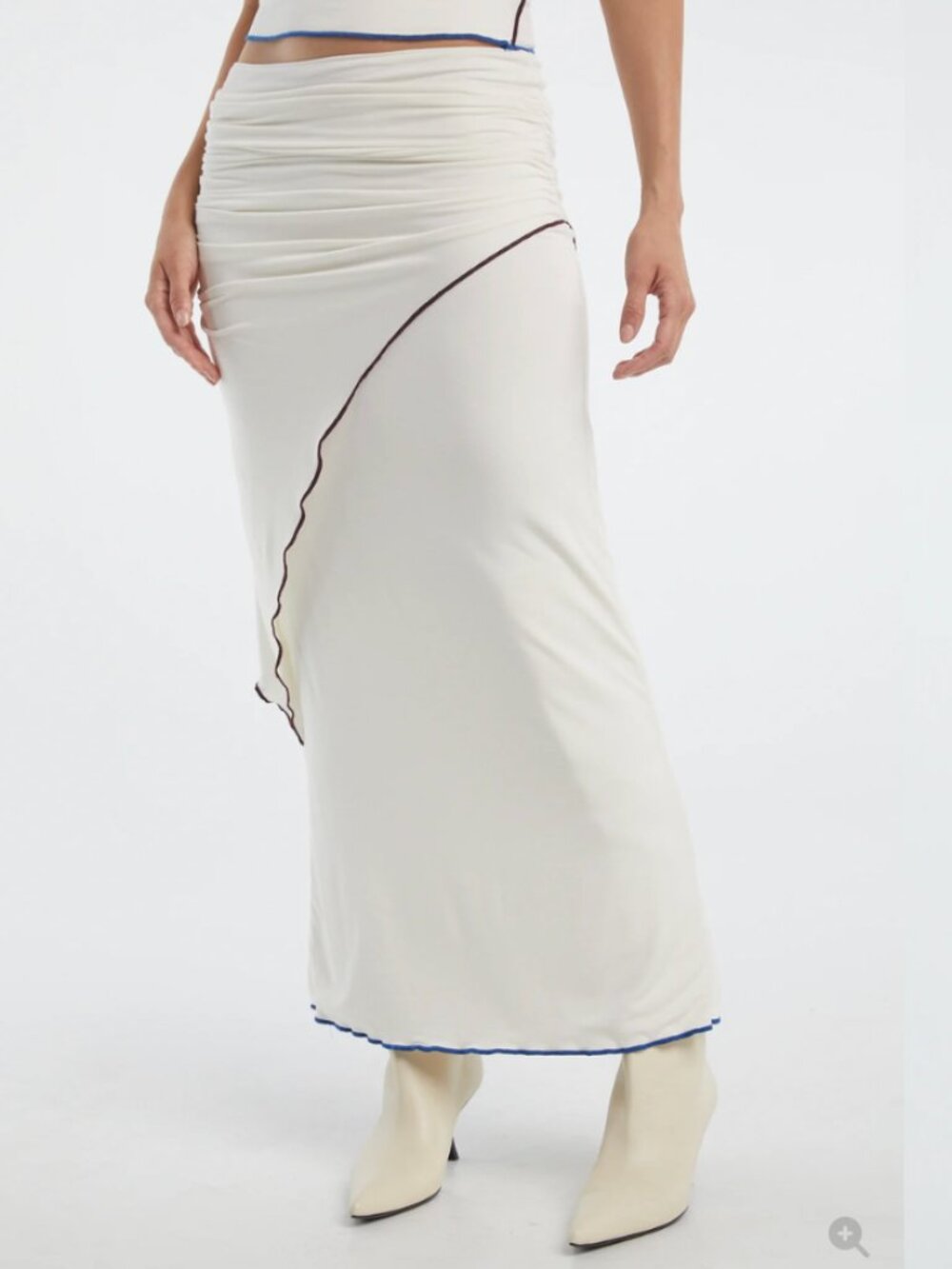 The Line By K Mock Neck and contrast stitching skirt - Picture 2 of 7